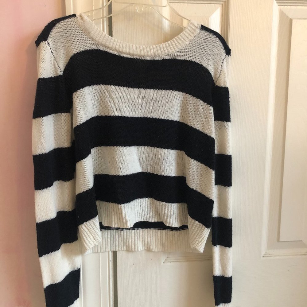 Black and White striped knit sweater